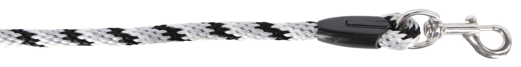 Uwiąz dla konia Mustang, zwykły karabińczyk, srebrny/czarny/biały, 200 cm, Covalliero - Cavalo